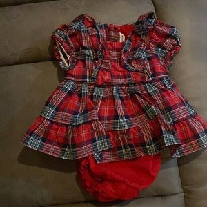 Red & green plaid dress